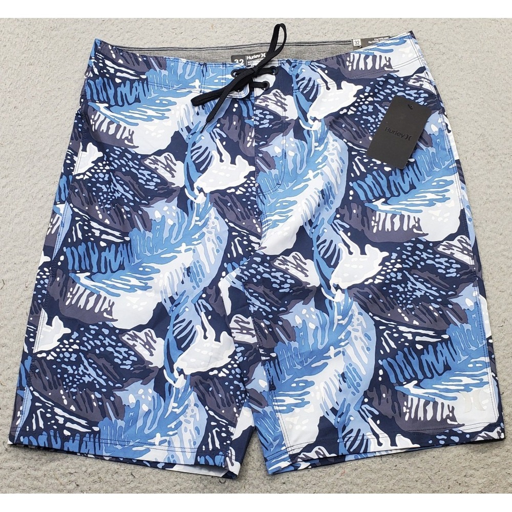 Hurley Swim Trunks Board Shorts Mens 32 Multi Tropical 4-Way Stretch Drawstring